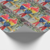 Papageien im Regen-Wald Geschenkpapier (Ecke)