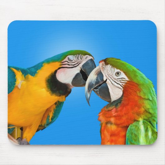 Papageien in der Liebe Mousepad (Vorne)