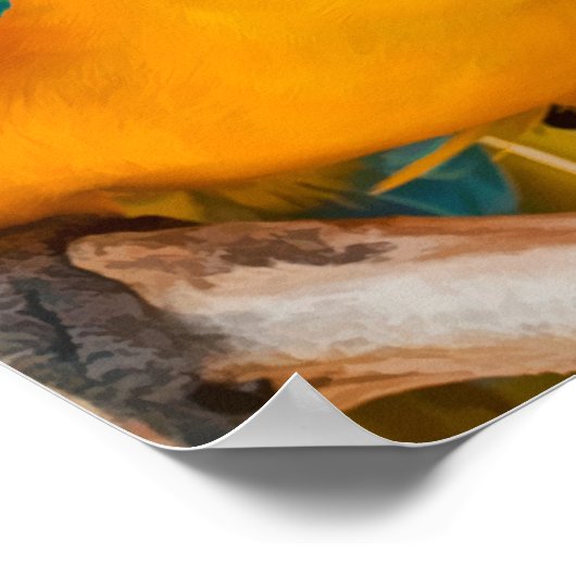 Papageien in Lieben Poster (Ecke)