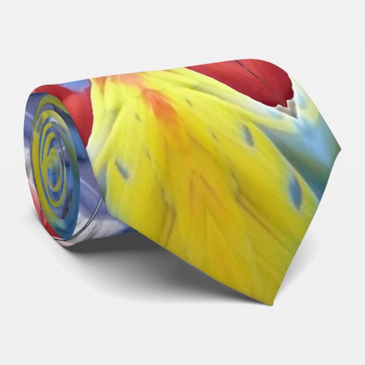 Papageien-Kaleidoskop Krawatte (Gerollt)