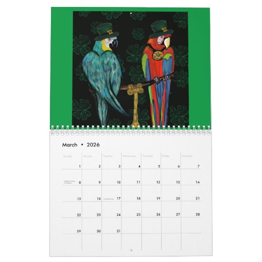 Papageien Kalender (Mär 2026)