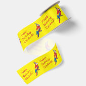 Papageien-Kinder-Geburtstagsfeier Satinband (Rückseite)