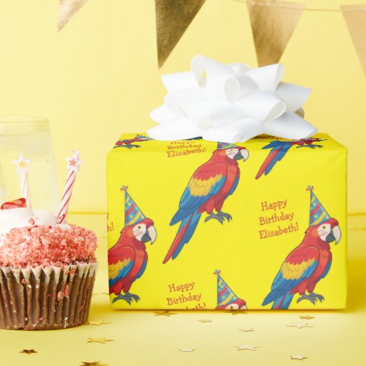 Papageien Kindergeburtstagsfeier Geschenkpapier (Geburtstagsparty)