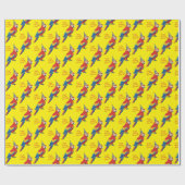 Papageien Kindergeburtstagsfeier Geschenkpapier (Flach)