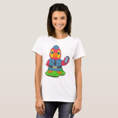 Papageien-Kop-Smartphone-Polizei T-Shirt (Vorne ganz)