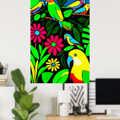 Papageien - Leinwand Art Print Poster (Heimbüro)