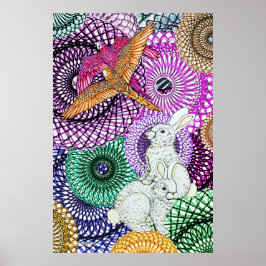 Papageien lieben Kaninchen Poster