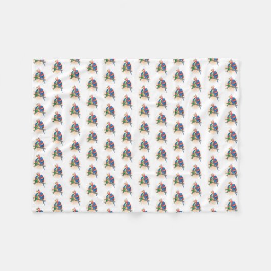 Papageien malen Frohen Muttertag Fleecedecke (Vorderseite (Horizontal))