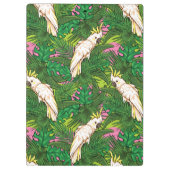 Papageien-Muster mit Palmblättern Klemmbrett (Rückseite)