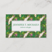 Papageien-Muster mit Palmblättern Visitenkarte (Vorderseite)