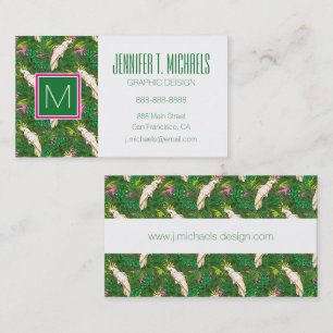 Papageien-Muster mit Palmblättern Visitenkarte