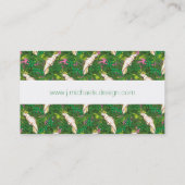 Papageien-Muster mit Palmblättern Visitenkarte (Rückseite)