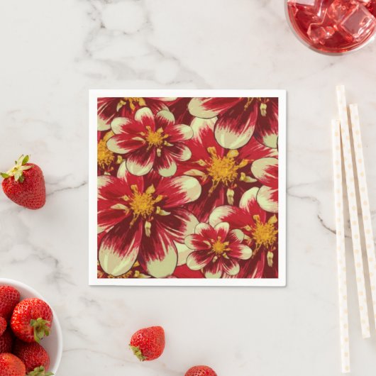 Papageien Napkins, Rot-Gelb-Blüte Serviette (Beispiel)