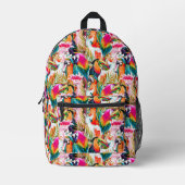 Papageien & Palm-Blätter Bedruckter Rucksack (Vorderseite)