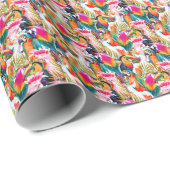 Papageien & Palm-Blätter Geschenkpapier (Rolleneckpunkt)