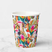 Papageien & Palm-Blätter Pappbecher (Links)