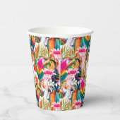 Papageien & Palm-Blätter Pappbecher (Rechts)