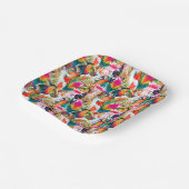 Papageien & Palm-Blätter Pappteller (Gewinkelt)