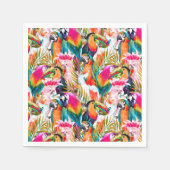 Papageien & Palm-Blätter Serviette (Vorderseite)