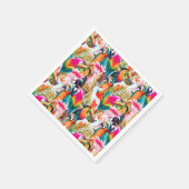 Papageien & Palm-Blätter Serviette (Ecke)