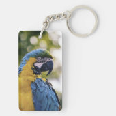 Papageien-Profil-Porträt-Fotografie Schlüsselanhänger (Rückseite)