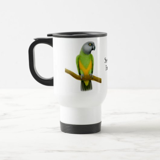 Papageien-Reise-Tasse Senegals Poicephalus Reisebecher (Links)
