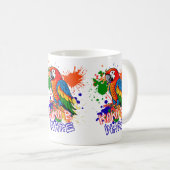 Papageien sind farbenfroh kaffeetasse (VorderseiteRechts)