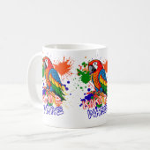 Papageien sind farbenfroh kaffeetasse (Vorderseite Links)