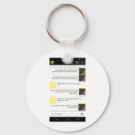 Papageien sind kleine Raptors Merch Schlüsselanhänger (Vorderseite)