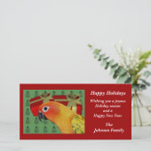 Papageien-Tierweihnachtsfeiertags-Karte Sun Conure Feiertagskarte (Stehend Vorderseite)
