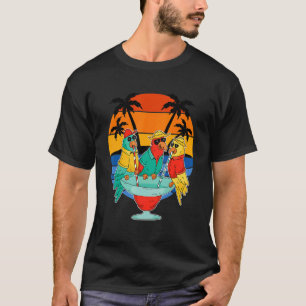 Papageien trinken hawaiianischen Urlaub Sunset Pal T-Shirt