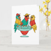 Papageien trinken karte (Gelbe Blume)