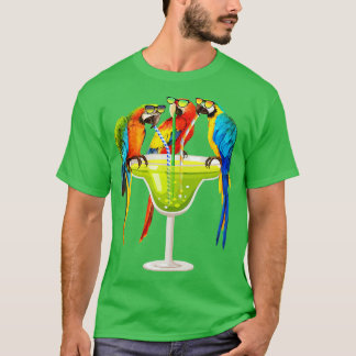 Papageien trinken Margarita im Sommer Urlaub Vogel T-Shirt