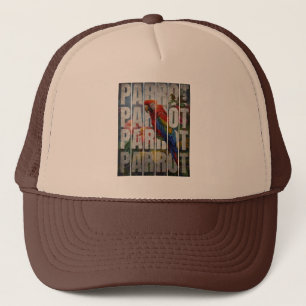 Papageien-Typografie Vintage Natur Wald Truckerkappe