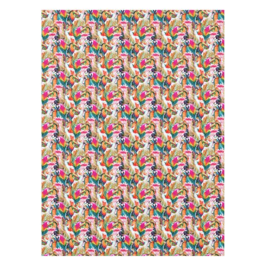 Papageien u. Palmblätter 2 Tischdecke (Vorderseite)