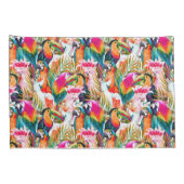 Papageien u. Palmblätter Kissenbezug (Rückseite-Rechts)