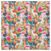 Papageien u. Palmblätter Stoff (Muster)