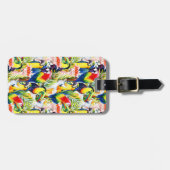 Papageien und Blätter aus Palm Gepäckanhänger (Vorderseite horizontal)