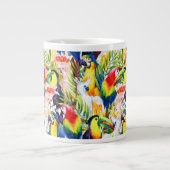 Papageien und Blätter aus Palm Jumbo-Tasse (Vorderseite)