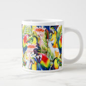 Papageien und Blätter aus Palm Jumbo-Tasse (Rechts)