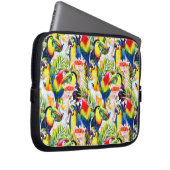 Papageien und Blätter aus Palm Laptopschutzhülle (Vorne Rechts)