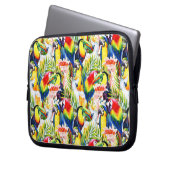 Papageien und Blätter aus Palm Laptopschutzhülle (Vorderseite Links)