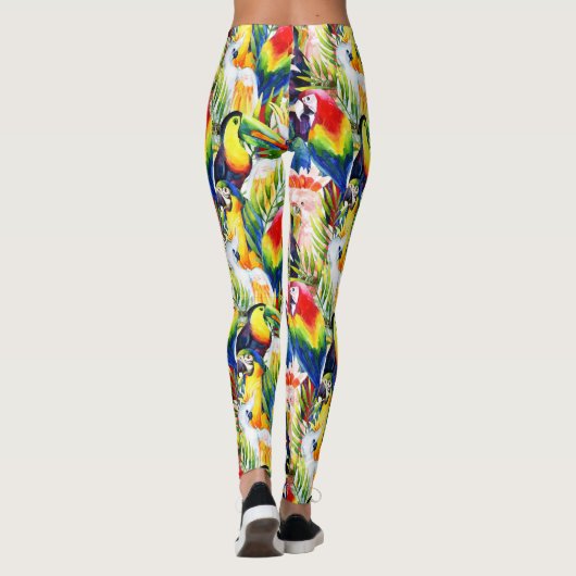 Papageien und Blätter aus Palm Leggings (Rückseite)