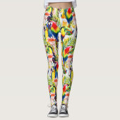 Papageien und Blätter aus Palm Leggings (Vorderseite)