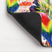 Papageien und Blätter aus Palm Mousepad (Ecke)