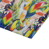 Papageien und Blätter aus Palm Schneidebrett (Ecke)