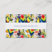 Papageien und Blätter aus Palm Visitenkarte (Rückseite)