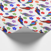 Papageien und Blume Geschenkpapier (Ecke)