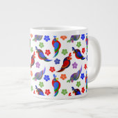 Papageien und Blume Jumbo-Tasse (Vorderseite Rechts)