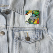 Papageien und Bromeliads Button (Beispiel)